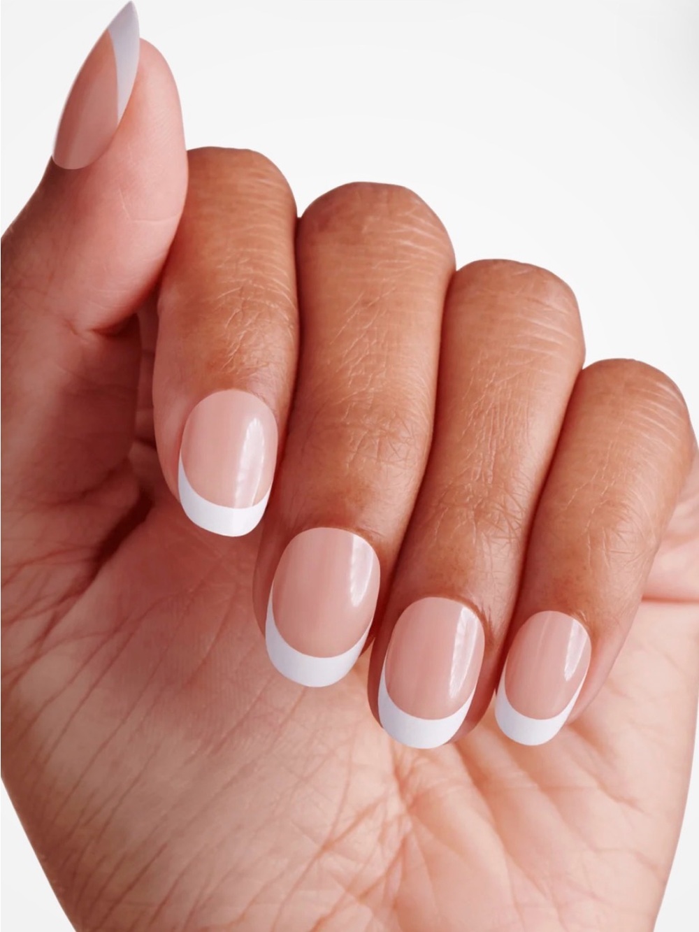 Kiss French Tip Press-On Nails in Nude and White
